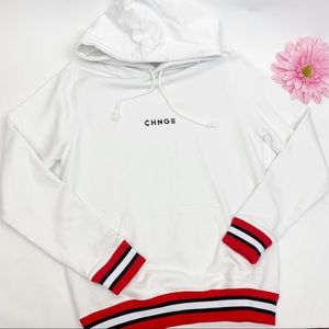 CHNGE Oversized Pullover Logo Organic Cotton Hoodie: White